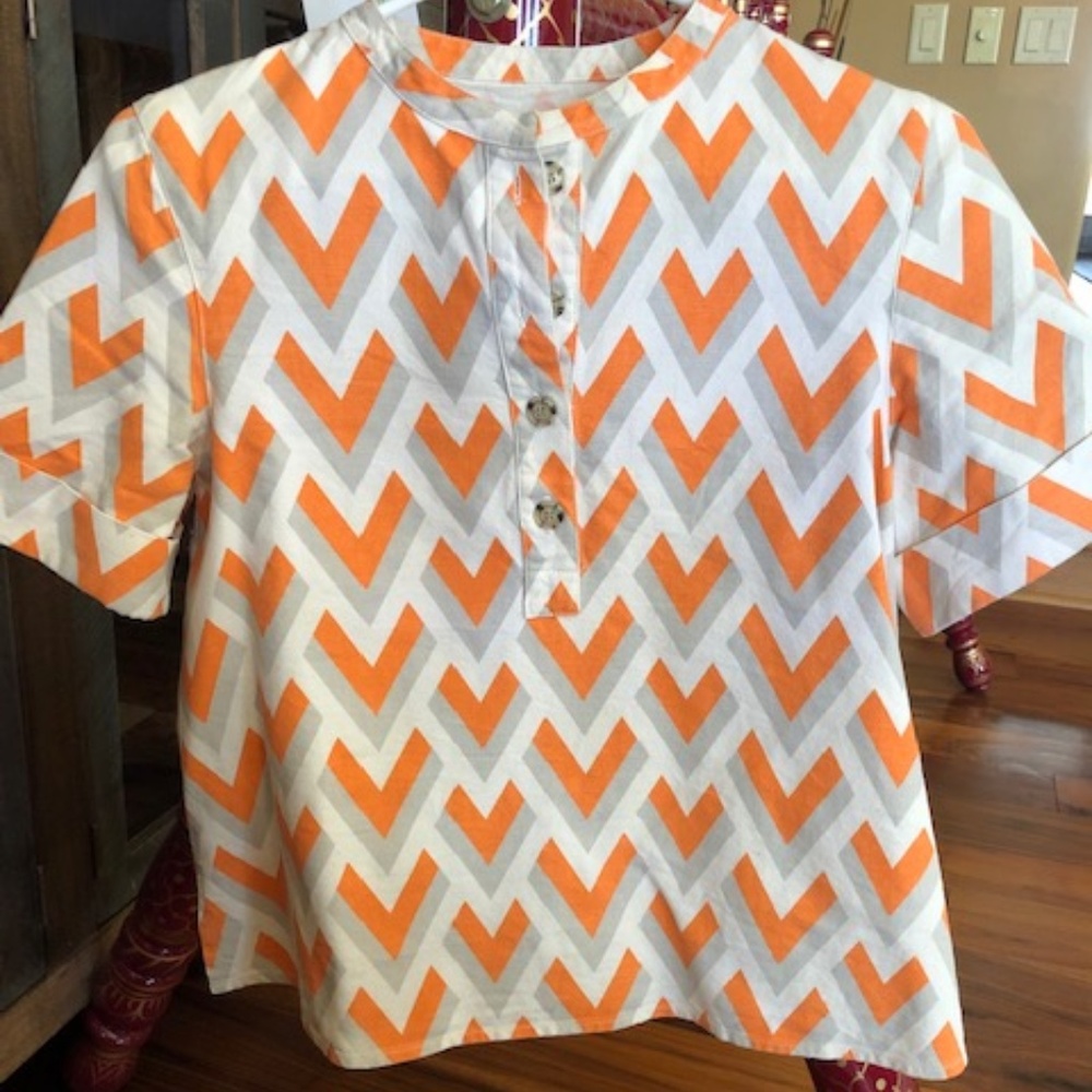 Short Print Canvas Top